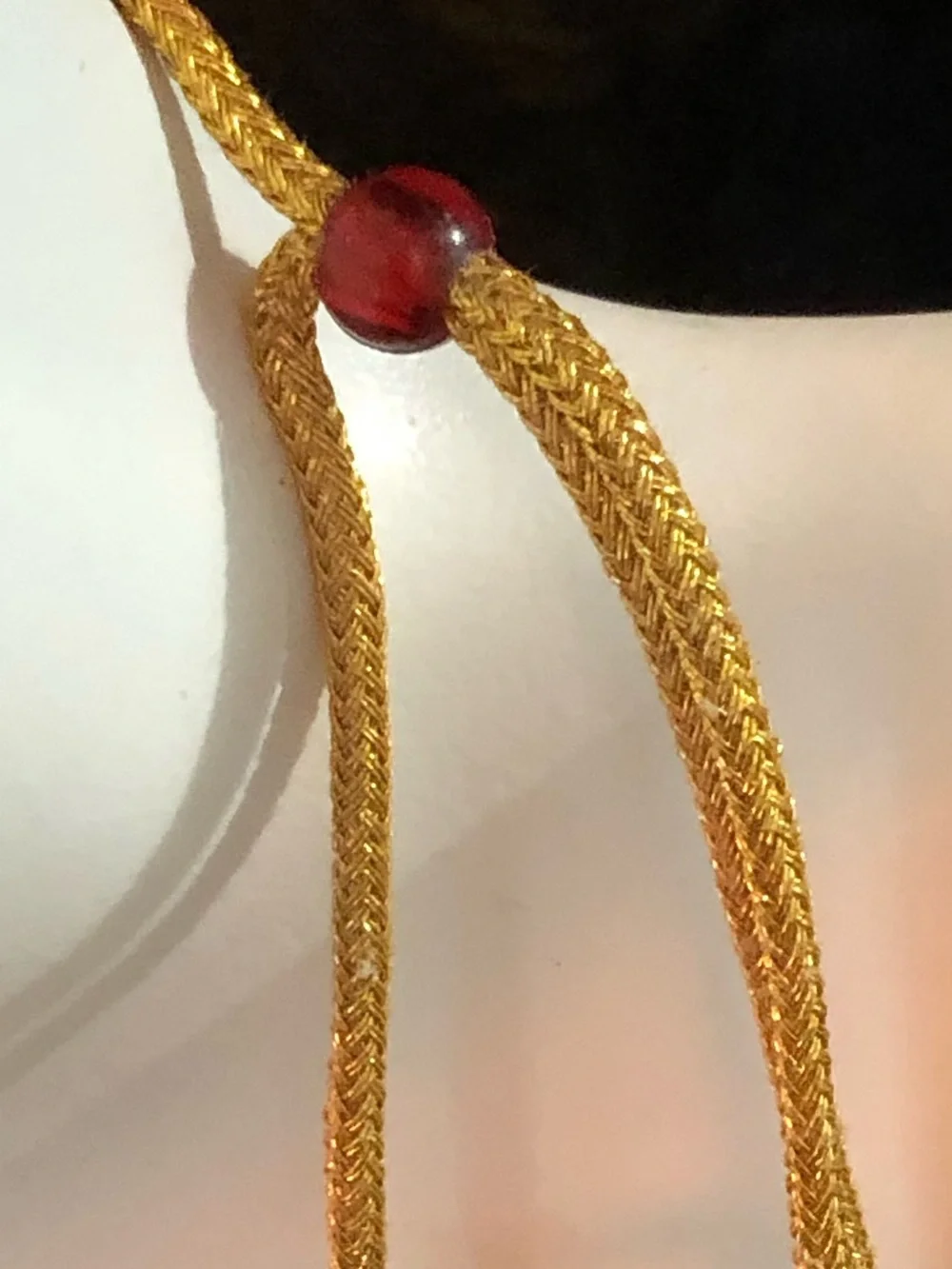 MIDEASTERN, EGYPTIAN Teardrop EMERALD Gold-Tone Necklace Pendant